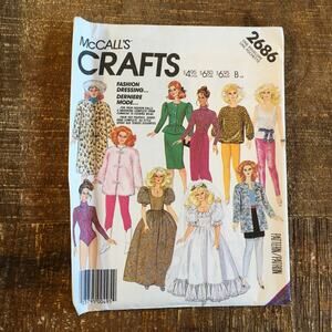 McCalls Sewing Pattern 2686 11.5" Doll Clothes Package Fashion Dressing UNCUT